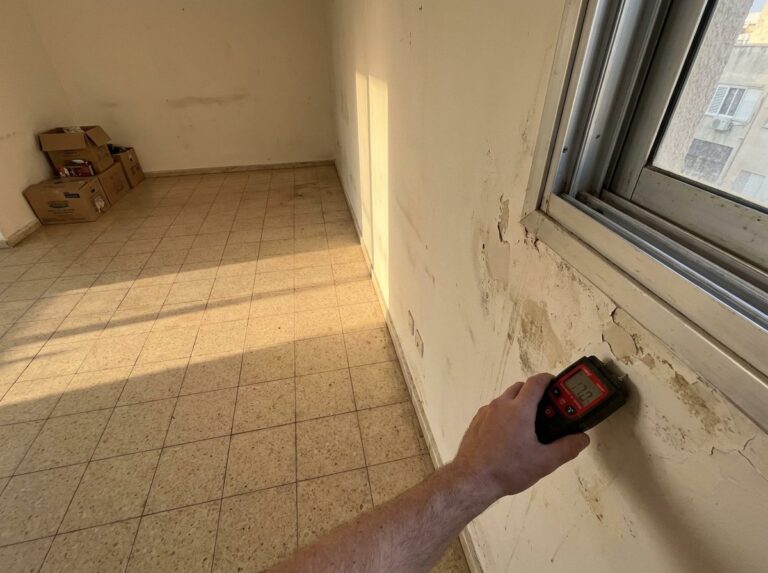 בדיקת רטיבות בקיר בדירה יד שנייה במד לחות